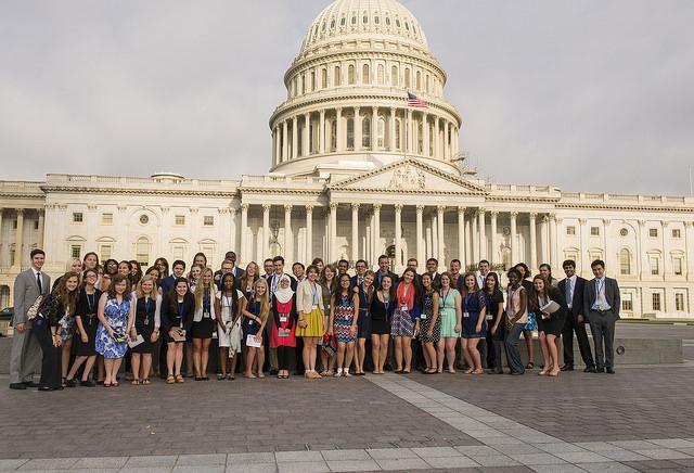 The Free Spirit 2014 Class poses outside the capital 