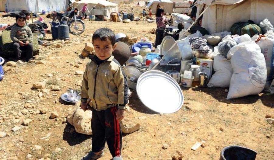 Syrian refugee child in the eastern Bekaa valley 