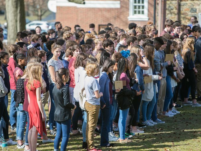 WFS students seen at the walkout
